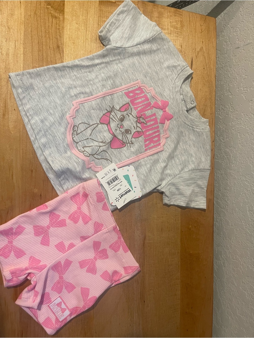 Disney Gray and Pink Marie Bow Two-Piece Set